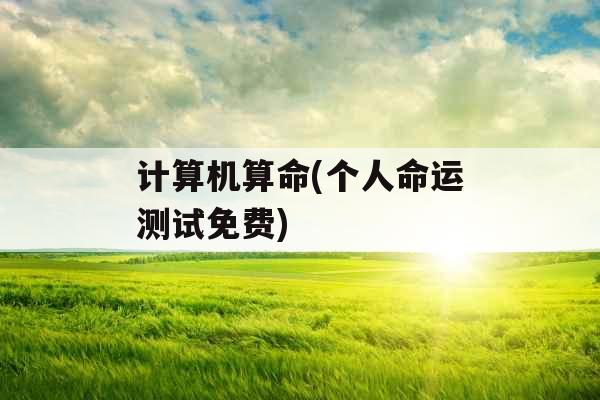 计算机算命(个人命运测试免费)