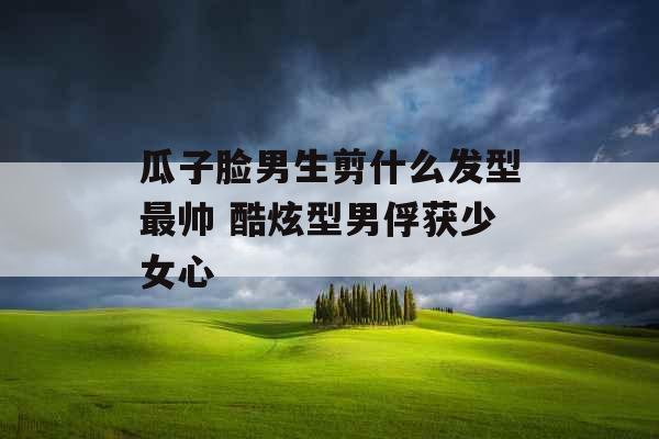 瓜子脸男生剪什么发型最帅 酷炫型男俘获少女心