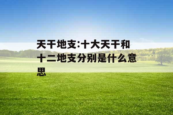 天干地支:十大天干和十二地支分别是什么意思 天干地支:十大天干和十二地支分别是什么意思