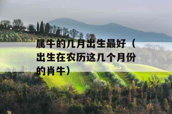 属牛的几月出生最好(出生在农历这几个月份的肖牛) 属牛的几月出生最好(出生在农历这几个月份的肖牛)