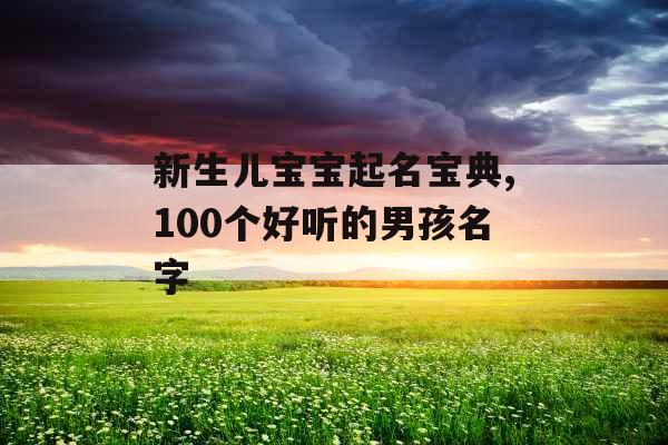 新生儿宝宝起名宝典,100个好听的男孩名字