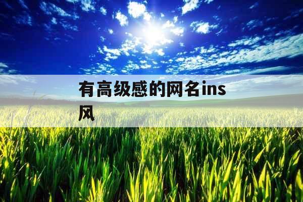 有高级感的网名ins风