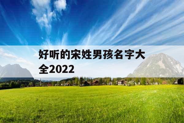 好听的宋姓男孩名字大全2022 好听的宋姓男孩名字大全2022