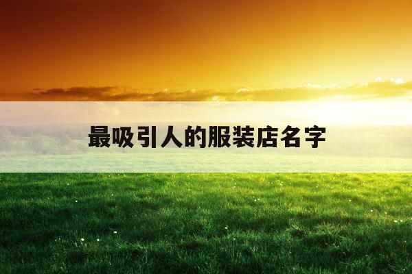 最吸引人的服装店名字 最吸引人的服装店名字