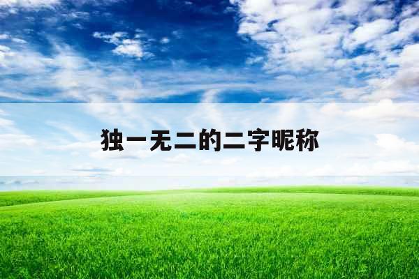 独一无二的二字昵称