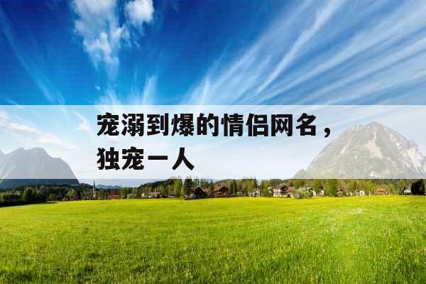宠溺到爆的情侣网名,独宠一人 宠溺到爆的情侣网名,独宠一人