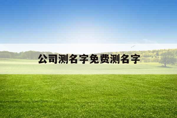 公司测名字免费测名字