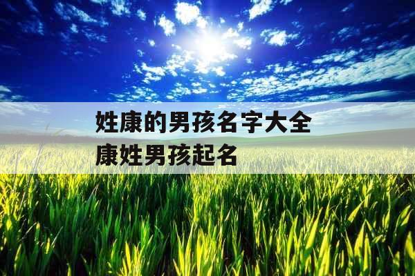 姓康的男孩名字大全 康姓男孩起名