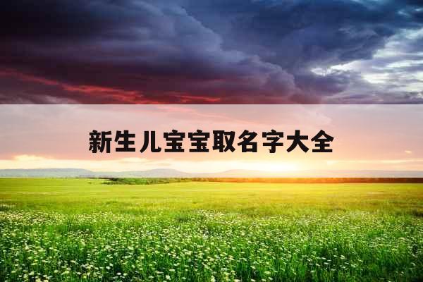 新生儿宝宝取名字大全 新生儿宝宝取名字大全