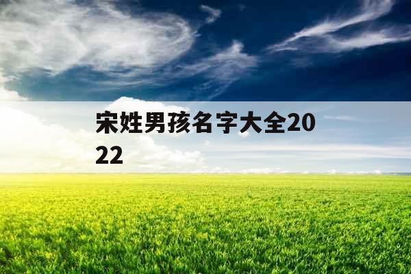 宋姓男孩名字大全2022