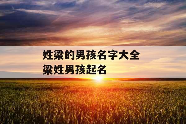 姓梁的男孩名字大全 梁姓男孩起名 姓梁的男孩名字大全 梁姓男孩起名