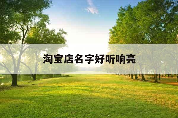 淘宝店名字好听响亮