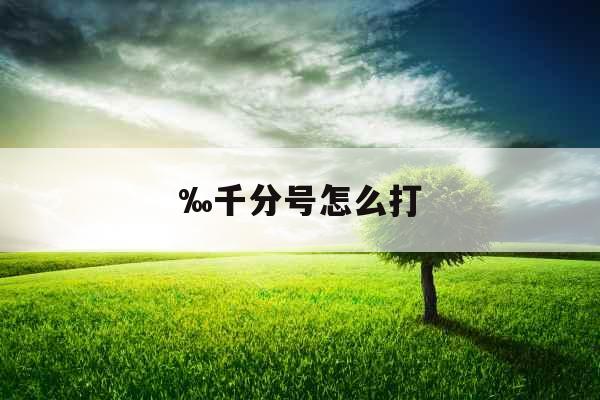 ‰千分号怎么打