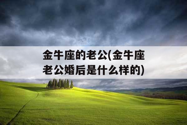 金牛座的老公(金牛座老公婚后是什么样的)