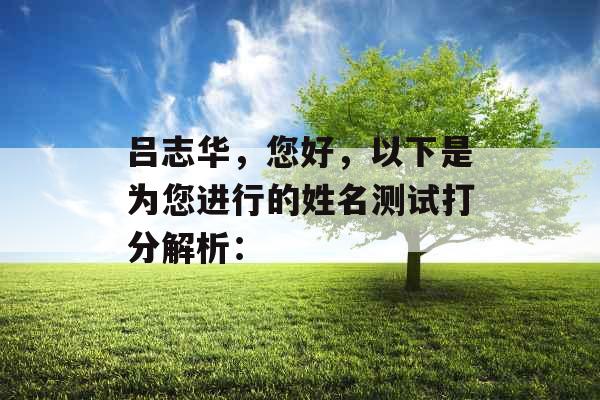 吕志华，您好，以下是为您进行的姓名测试打分解析：