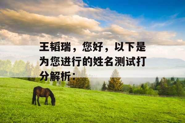 王韬瑞，您好，以下是为您进行的姓名测试打分解析：