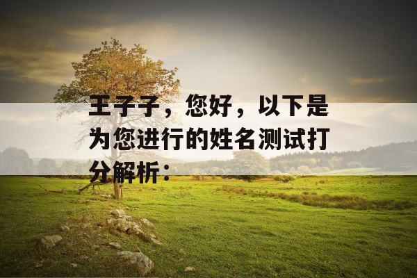 王子子，您好，以下是为您进行的姓名测试打分解析：