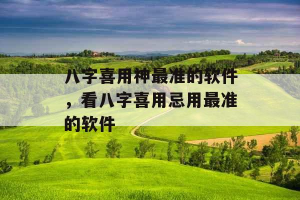 八字喜用神最准的软件，看八字喜用忌用最准的软件