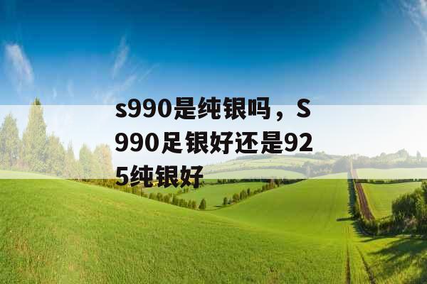 s990是纯银吗，S990足银好还是925纯银好