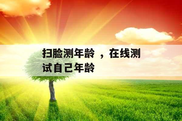 扫脸测年龄 ，在线测试自己年龄