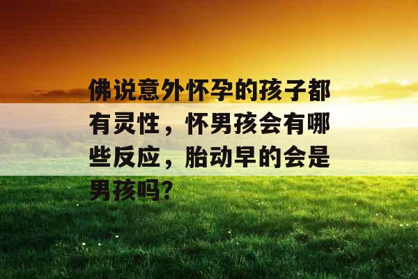 佛说意外怀孕的孩子都有灵性，怀男孩会有哪些反应，胎动早的会是男孩吗？