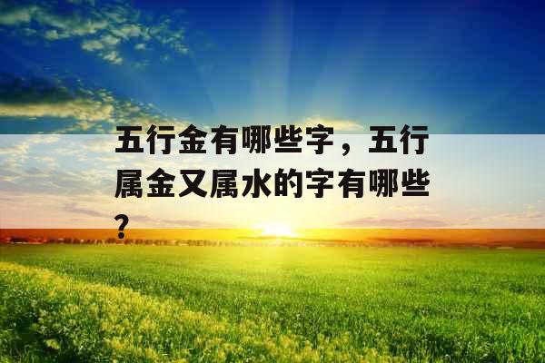 五行金有哪些字,五行属金又属水的字有哪些? 五行金有哪些字,五行属金又属水的字有哪些?