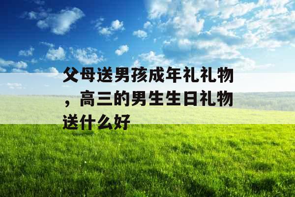 父母送男孩成年礼礼物，高三的男生生日礼物送什么好