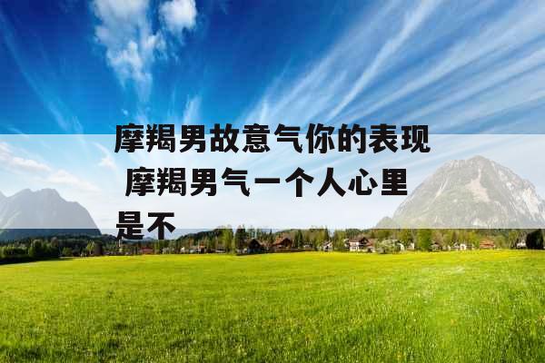 摩羯男故意气你的表现 摩羯男气一个人心里是不