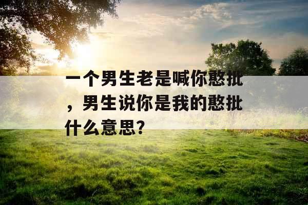 一个男生老是喊你憨批，男生说你是我的憨批什么意思？
