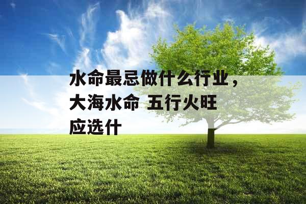 水命最忌做什么行业，大海水命 五行火旺 应选什