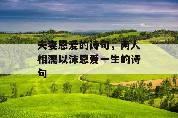 夫妻恩爱的诗句,两人相濡以沫恩爱一生的诗句