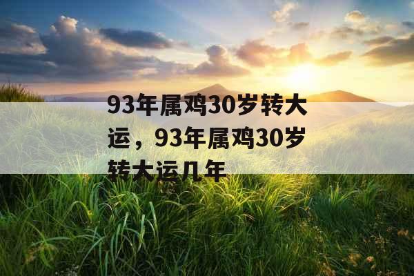 93年属鸡30岁转大运,93年属鸡30岁转大运几年 93年属鸡30岁转大运,93年属鸡30岁转大运几年