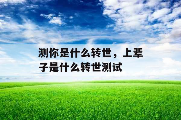 测你是什么转世，上辈子是什么转世测试
