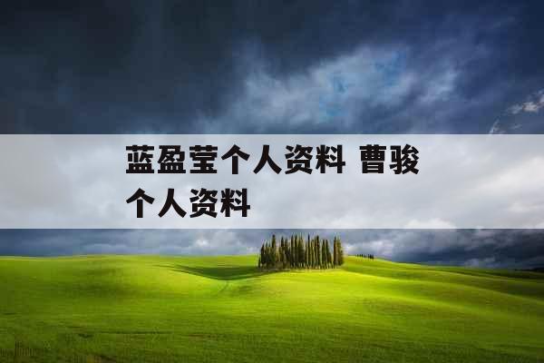 蓝盈莹个人资料 曹骏个人资料