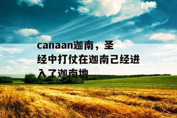 canaan迦南，圣经中打仗在迦南己经进入了迦南地