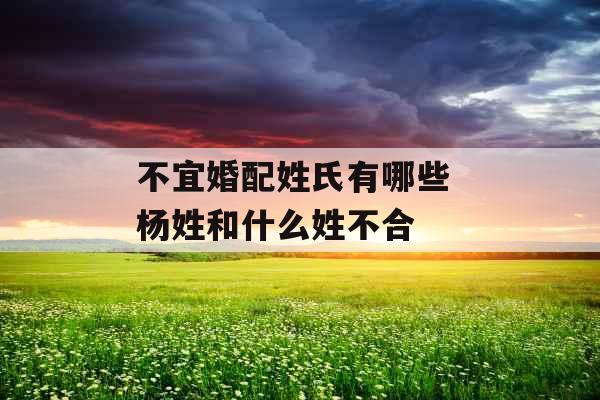 不宜婚配姓氏有哪些 杨姓和什么姓不合