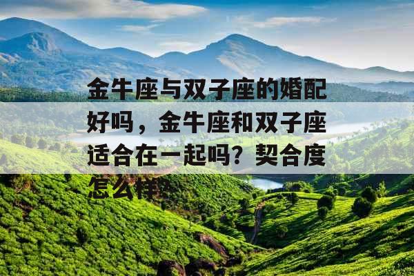 金牛座与双子座的婚配好吗，金牛座和双子座适合在一起吗？契合度怎么样？