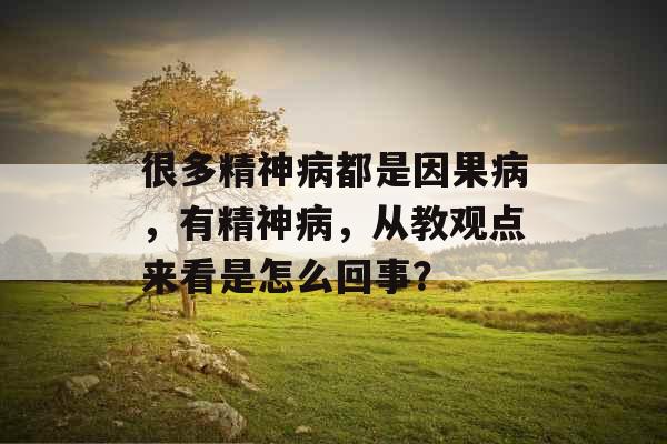 很多精神病都是因果病,有精神病,从教观点来看是怎么回事?