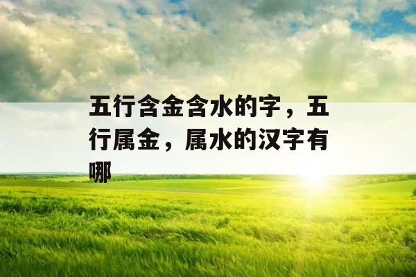 五行含金含水的字，五行属金，属水的汉字有哪