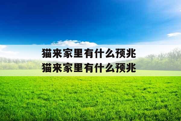 猫来家里有什么预兆 猫来家里有什么预兆
