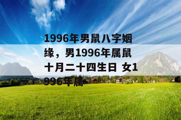 1996年男鼠八字姻缘，男1996年属鼠十月二十四生日 女1996年属