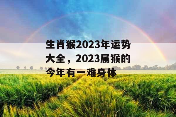 生肖猴2023年运势大全，2023属猴的今年有一难身体
