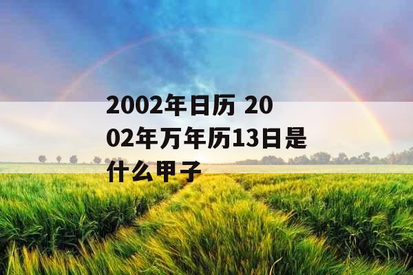 2002年日历 2002年万年历13日是什么甲子