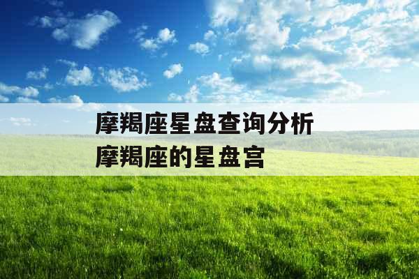 摩羯座星盘查询分析 摩羯座的星盘宫
