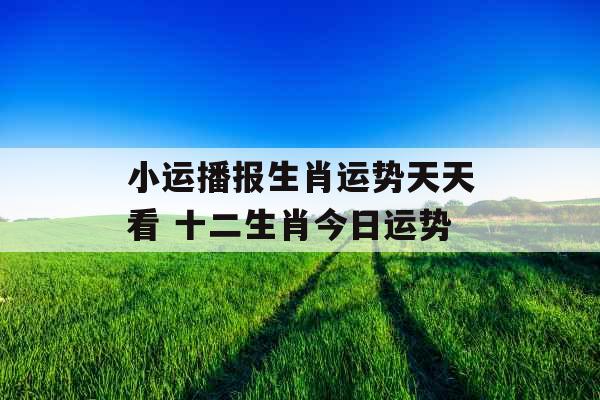 小运播报生肖运势天天看 十二生肖今日运势