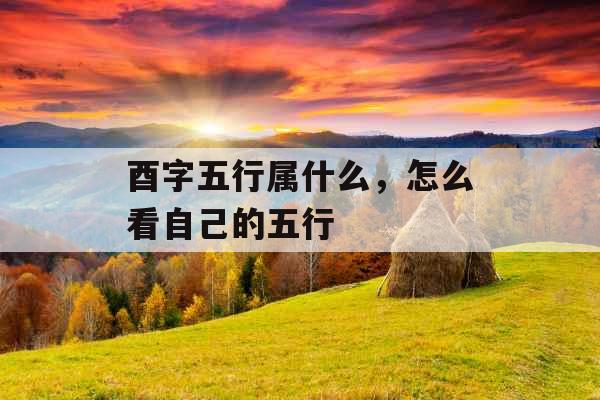 酉字五行属什么，怎么看自己的五行
