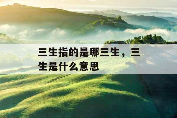 三生指的是哪三生，三生是什么意思