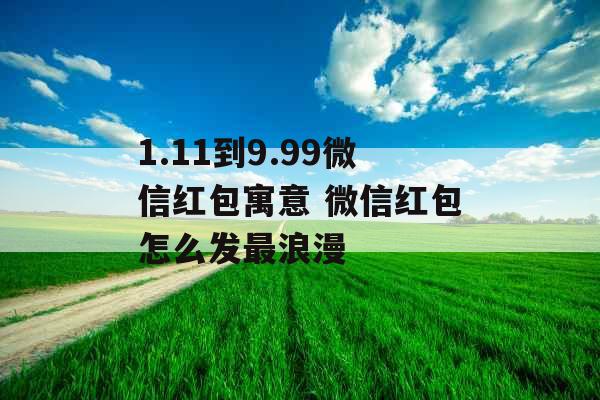 1.11到9.99微信红包寓意 微信红包怎么发最浪漫