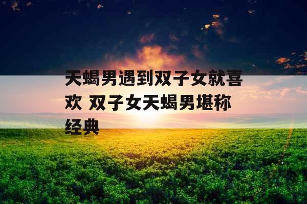 天蝎男遇到双子女就喜欢 双子女天蝎男堪称经典