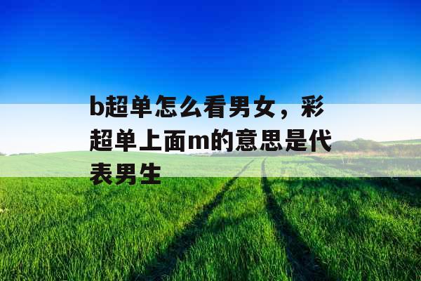 b超单怎么看男女,彩超单上面m的意思是代表男生